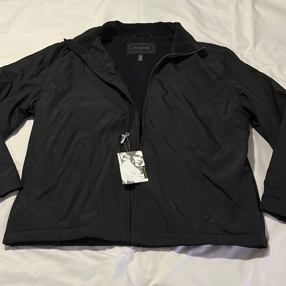 Men’s Vintage Structure Full zip jacket, NWT, size large, black